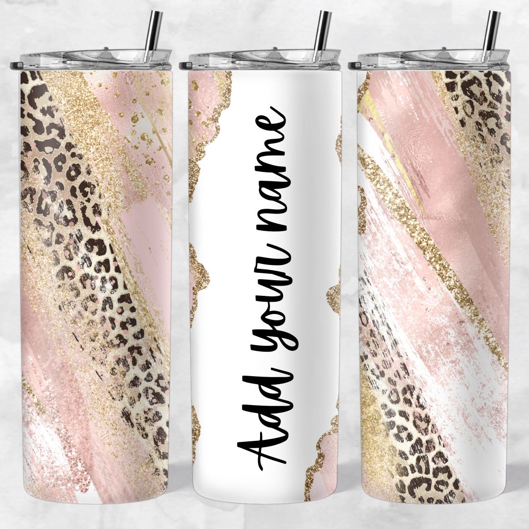 Leopard print skinny tumblers