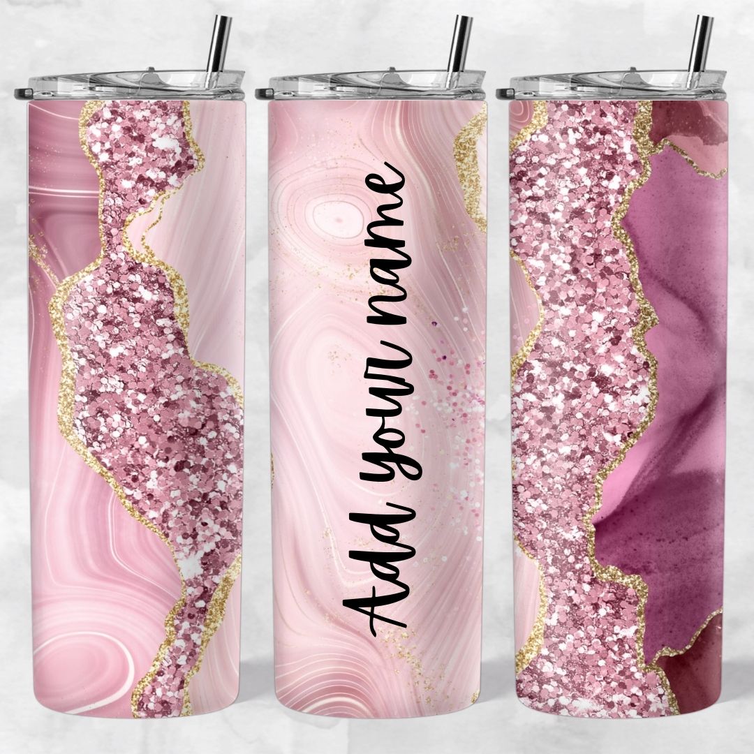 Marble and Glitter skinny tumblers