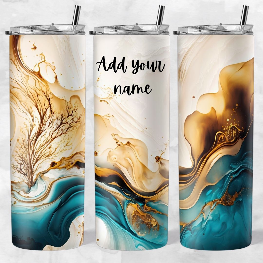 Marble and Glitter skinny tumblers - Image 37